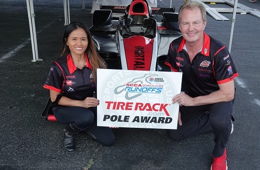 Celebrating Winning 2018 Tire Rack Runoffs Pole Position