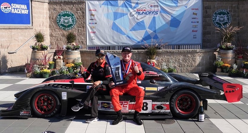 Celebrating Winning the National Championship in Victory Lane